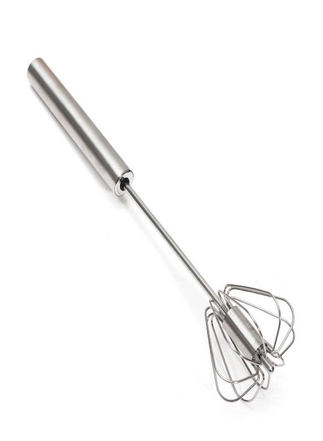 AMBA'R Kitchenware Ambar Stainless Steel Whisks, Hand Push Whisk Blender Semi-Automatic Whisk Mixer Egg Milk Beater Milk Frother Rotating Push Mixer for Blending, Whisking, Beating & Stirring (Egg Whisker) - Image 1